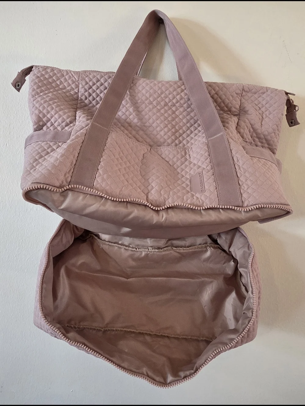 Quilted Large Tote in Dusty Rose by Bagsmart